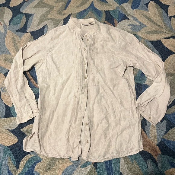 L.L. Bean large women’s linen button up shirt - Picture 1 of 5
